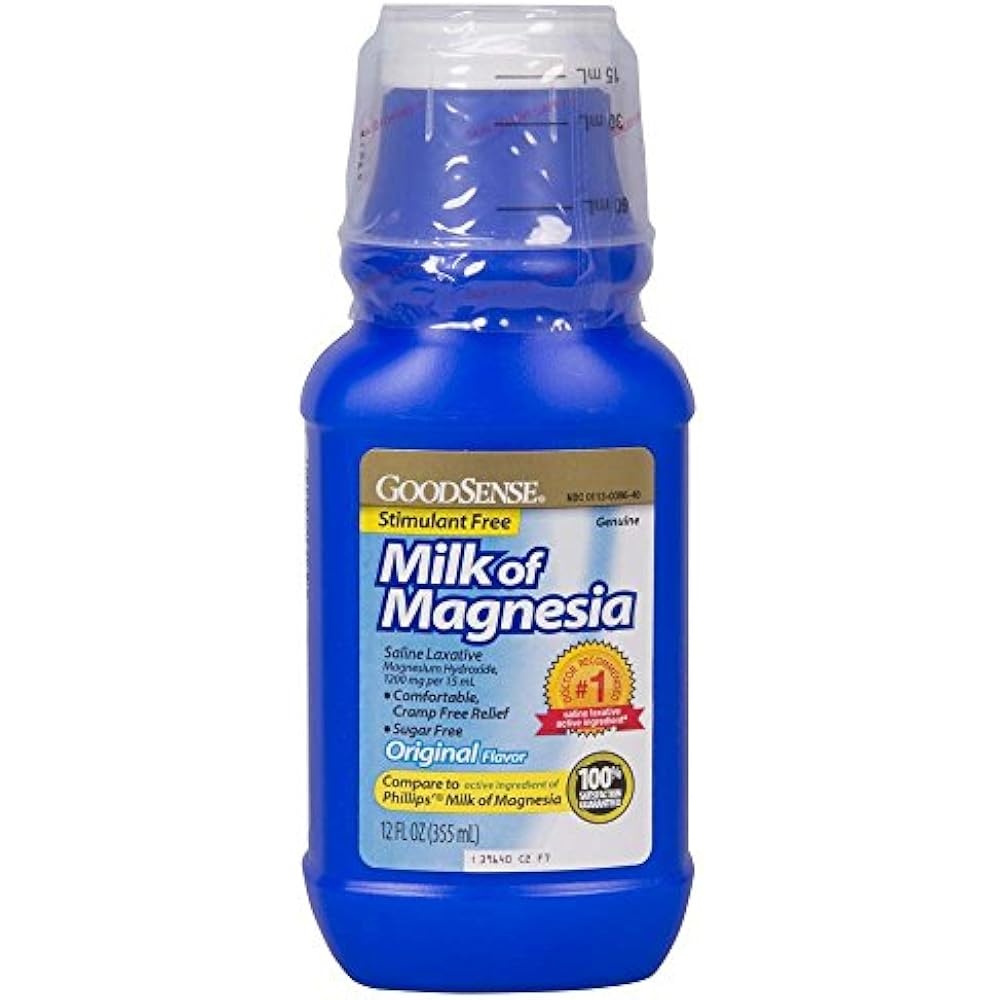 GoodSense Milk Magnesia Original, Saline Liquid Laxative Constipation