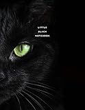 Little Black Notebook: Halloween Edition Minimal Cat Journal with Back Index 8.5