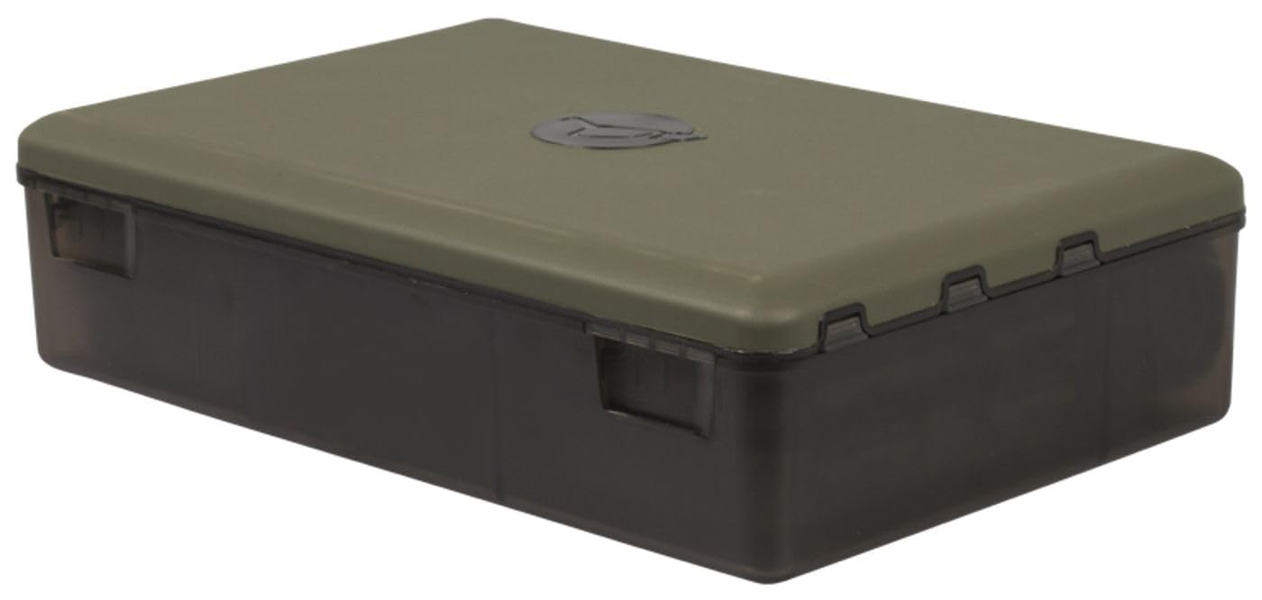 Korda Multi Compartment Tackle Box, 1 Unit, High Impact Plastic, Customisable with Removable Dividers and Magnetic Fastening, Includes Rig Board for Anglers