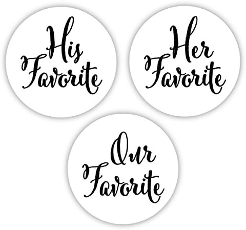 His Favorite & Her Favorite Wedding Stickers, Choose Your Colors, Wedding Favor Stickers (#376-2-BK)