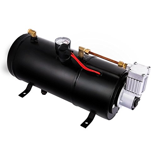 image for Leoneva 4 Trumpet Train Air Horn Kit With 12V Air Compressor for Almos