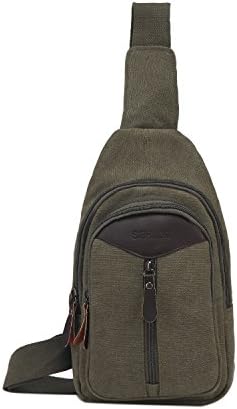 Small Sling Pack Crossbody Multipurpose Daypack Hiking Chest Shoulder Bag Men and Women Unisex Dark Khaki
