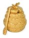 Boston International Embossed Stoneware Honey Pot Jar and Dipper, 2-Piece Set, Honeycomb