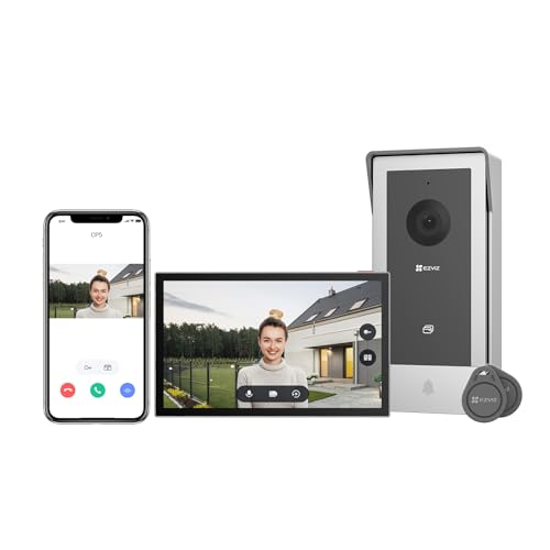 Video-Türsprechanlage, WiFi Türklingel mit 7" Farb-Touchscreen, 1080p Nachtsicht und Zwei-Wege-Audio, Gegensprechanlage mit Fernentriegelung, Dualband-WLAN, schlankes Design, CP5