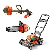 Husqvarna Battery Powered Kids Toy Lawn Mower, Lawn Trimmer, & Chainsaw