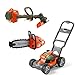 Husqvarna Battery Powered Kids Toy Lawn Mower, Lawn Trimmer, & Chainsaw