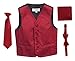 Gioberti Kids and Boys 4pc Satin Formal Vest Set - Vest, Bowtie, Tie, Pocket Square