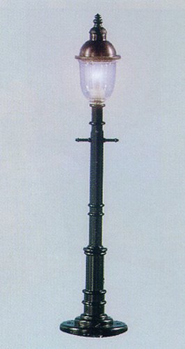 O Old Time Gas Lamp Post, Round/Gray (3) by Model Power