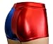 Dilly Duds HIGH Waist Metallic Red and Blue Cosplay Booty Shorts (Large)