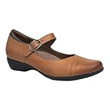Dansko Women's Fawna Mary Jane Flat,Saddle Burnished Nappa,40 EU/9.5-10 M US