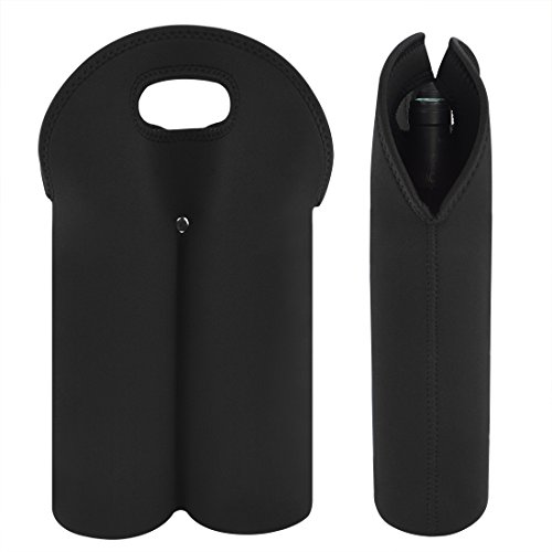 image for Linkidea Wine Travel Carrier & Cooler Bag 2-bottle Wine Carrying Tote 