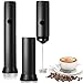 Womice Milk Frother, Double Whisk Head Electric Foam Maker - 304 Stainless Steel - Handheld Battery Operated Whisk Drink Mixer - Perfect For Latte, Coffee, Cappuccino - Includes Stand.