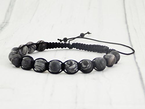 HANDMADE Dad gift for boyfriend him jewelry cord bracelet black shamballa Adjustable Hipster mens
