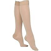 SIGVARIS Women’s Essential Opaque 860 Closed Toe Calf-High Socks w/Grip Top 20-30mmHg