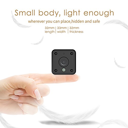 Mini Wifi Spy Camera, Wireless Hidden Camera with Night Vision & Motion Sensor for Home Security Cameras, HD 1080P Battery Operated Nanny Cam for Indoor Video Surveillance, Support iPhone/Android