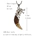 HZMAN Mens Metal Wolf Head Pendant Necklace Indian Teeth Tribe Jewelry, Brown