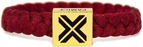ELECTRIC FAMILY ADJUSTABLE BURGUNDY NYLON ONE SIZE FITS ALL HIGH GRADE GOLDEN ZINC ALLOY BRACELET