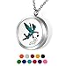 HOUSWEETY Aromatherapy Essential Oil Diffuser Necklace-Stainless Steel Locket Pendant,11 Refill Pads(Non-engraving)