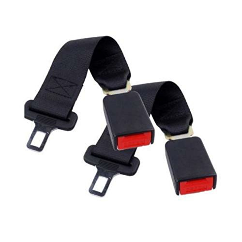 Newest! 2pcs 14" Car Seat Belt Extention Extender SAFETY 7/8"BUCKLE Black