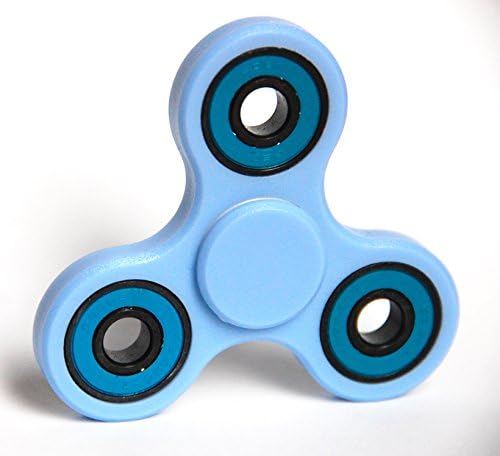 Spinner Fidget Toy EDC - Relieves Your ADHD ADD Anxiety Boredom Increases Focus and Calm Autism in Adult &amp; Children - FULL Ceramic Zr02 Bearing 1-2 Minute Spins - Heavy Duty PE Plastic (Blue)