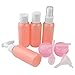Jmkcoz 9pcs Empty Travel Bottles Portable Refillable Small Bottles for Makeup Toiletries Liquid Containers Leak Proof Pink