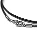 Loralyn Designs Black Leather Necklace (2mm) with Stainless Steel Clasps (14-30 Inch)