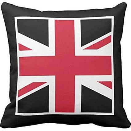 Black And Red Union Jack Pillow Case 22 22 Amazon Co Uk Kitchen