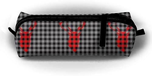 Buffalo Plaid Moose Accessories Pouch Pencil Pouch Straps Zipper Pouch For Children