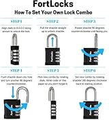 FortLocks Gym Padlock 4-Digit Combination Lock Indoor Outdoor Heavy-Duty Orange view 8