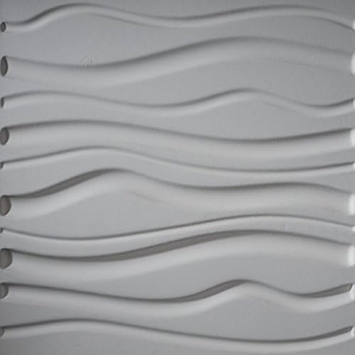 Upscale Designs 02101 32 sq. ft. 3D Glue-On Wall/Ceiling/Wainscoting Panels,  Waves