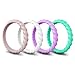 Egnaro Silicone Wedding Ring for Women, Thin and Stackable Rubber Wedding Bands,Women Twist Braided Band Rings,Size 4-8,Comfortable fit,No-Toxic,Skin Safe