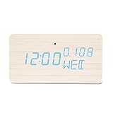 AISOUL Wi-Fi Hidden Camera Alarm Clock (Wooden Housing C- Rectangle)