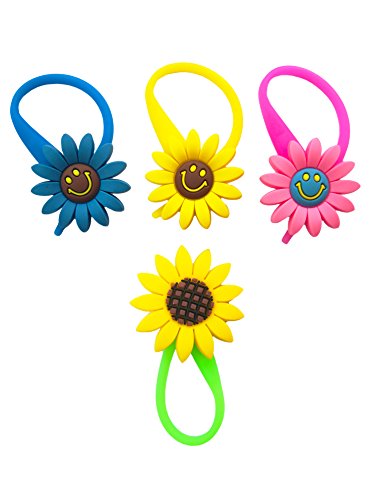 AVIRGO Colorful Glass Charms Wineglass Drink Marker Set 10 (4 Sunflowers)