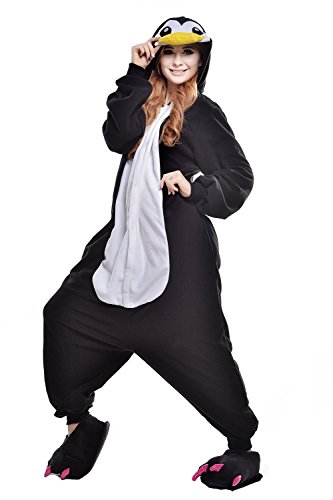 BELIFECOS Unisex Adult Pajamas Plush One Piece Cosplay Animal Costume Penguin
