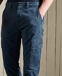 Superdry Mens Core Cargo Trousers, Belt Loops, Zip