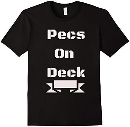 Mens Workout shirt Pecs On Deck Large Black