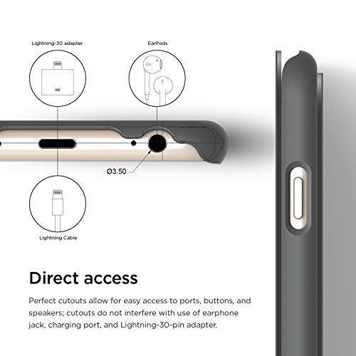 iPhone 6S Case, elago [Leather Flip][Dark Grey/Dark Grey] - [Card Slot][Screen Protection][Premium Hybrid Construction] - for iPhone 6/6S - Thumbnail 7