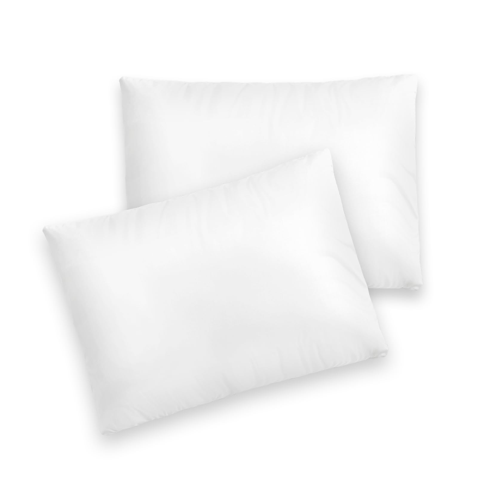 Pizuna Crib Pillow Cover 40x60cm White, 2pc 400 Thread Count 100% Long Staple Cotton Highly Breathable Sateen Weave Baby Toddler Pillow Cases For Boys And Girls By