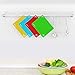 NIROLLE Extra Thick Flexible Plastic Cutting Board Mats Set, Set of 4 Colored Mats with Food Icons and Easy-Grip Handles, BPA-Free, Non-Porous,Dishwasher Safe