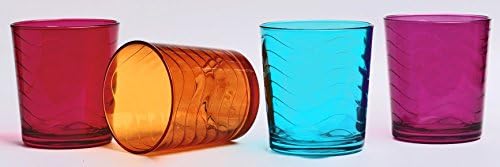 Palais Glassware 'Vague' Collection, Multicolored Wave Glasses (Set of 4 13 Oz DOF's)