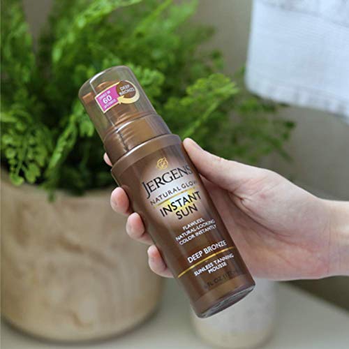 Jergens Natural Glow Instant Sun Body Mousse, Deep Bronze Tan, 6 Ounce