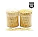 NEW NatureCore Bamboo Wooden Toothpicks - 1000 PCS, Sturdy Safe Round Clear Storage, 2 Packs of 500 Toothpicks, Party Catering Appetizer Fruit Cocktail Dessert Barbecue Art Craft Teeth Cleaning