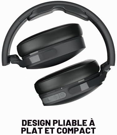 Hesh Evo Casque Supra-Auriculaire sans Fil, Autonomie 36 h, Microphone, Compatible iPhone + Android + Appareils Bluetooth - Noir