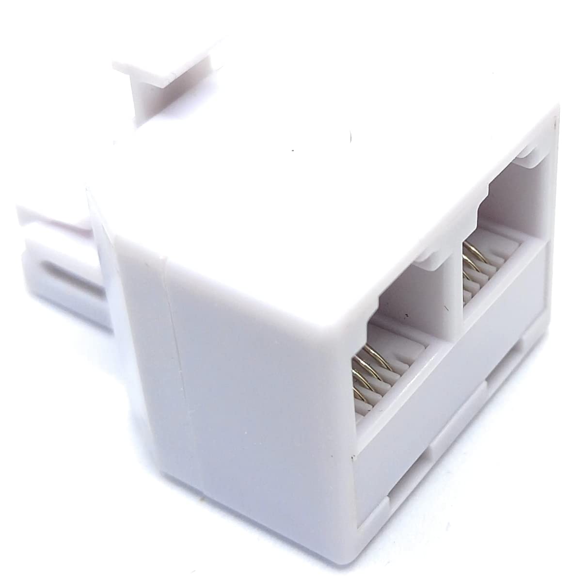 DRUT RJ11 Plug to 2 Way RJ11 Sockets Adapter Dual Cable Splitter, 4 Wires, 4P4C