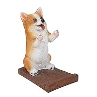 YSMYWM Universal Cell Phone Holder Wood Grain Resin 3D Animal Cute Dog Cell Phone Stand Desk Stand Bracket (Corgi)