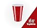 PARTY BARGAINS Red Plastic Cups | Plastic Shot Glass, Jello Shots, Jager Bomb, Beer Pong | Perfect Size for Serving Condiments, Snacks, Samples and Tastings | 16 Oz. Cup | 100 Count