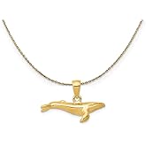 The Black Bow 14k Yellow Gold 3D Humpback Whale Necklace