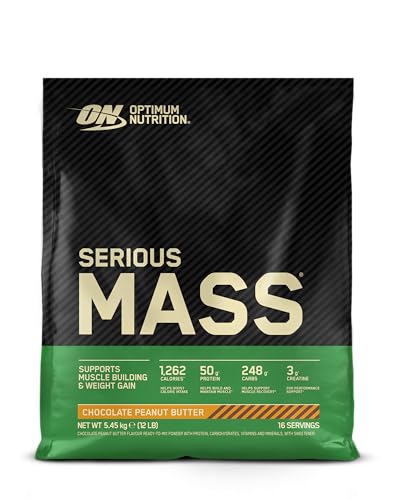 Optimum Nutrition Serious Mass Gainer, Geschmack Schoko-Erdnussbutter, 5.45kg, 16 Portionen
