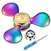 SYOURSELF Titanium Alloy Tri-Spinner Hand Fidget Toy +1 Replacement Stainless Steel Bearing-4-7min High Speed, Quiet EDC Focus Toy for Stress Relieve Anxiety Adult(Water Rainbow)