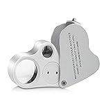 DREAMZE 30X 60X LED Lighted Illuminated Jewelers Eye Loupe Jewelry Magnifier for Gems Jewelry Rocks Stamps Coins Watches Antiques